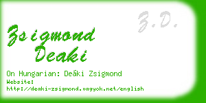 zsigmond deaki business card